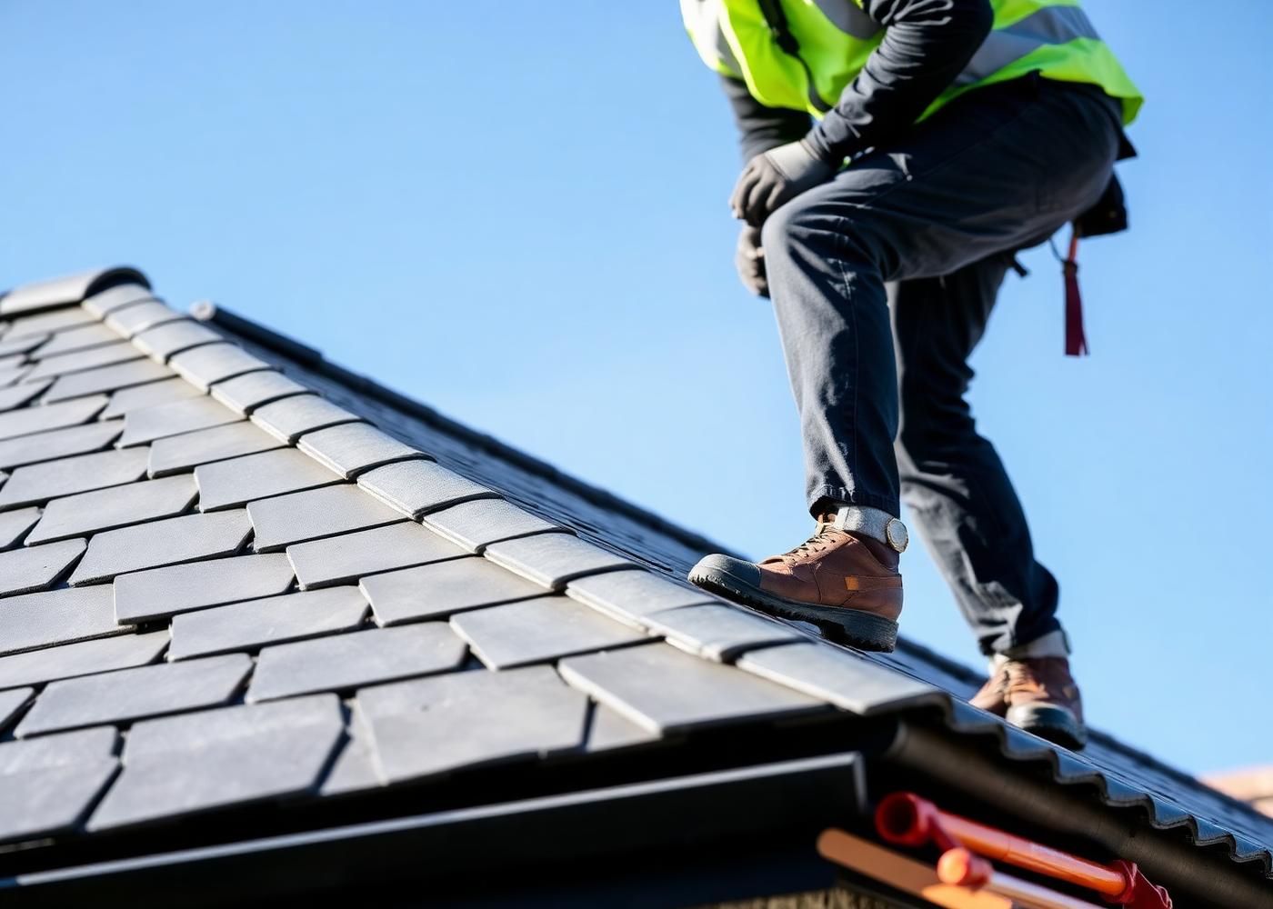 Professional roof installation on a residential home